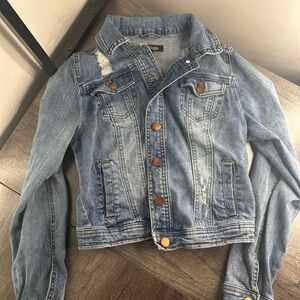 Refuge distressed denim jean jacket Sz Small